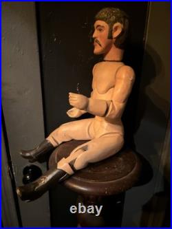 Vintage Articulated Wooden Man Figurine Sculpture Statue Mannequin Oddities Gay