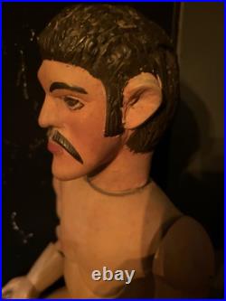 Vintage Articulated Wooden Man Figurine Sculpture Statue Mannequin Oddities Gay