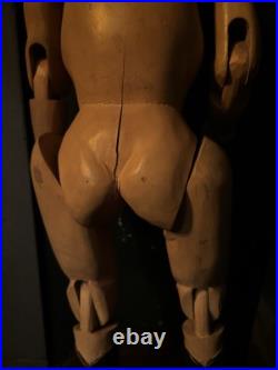 Vintage Articulated Wooden Man Figurine Sculpture Statue Mannequin Oddities Gay