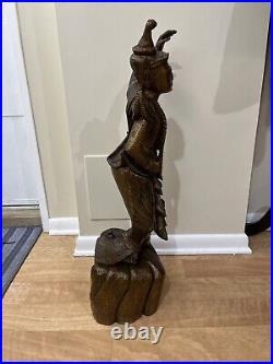 Vintage Asian Thai Burmese Wood Carved Sculpture Large Statue, Sculpture 31 T