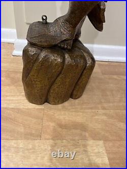 Vintage Asian Thai Burmese Wood Carved Sculpture Large Statue, Sculpture 31 T