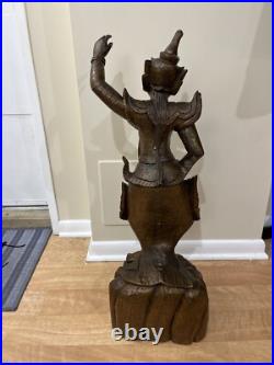 Vintage Asian Thai Burmese Wood Carved Sculpture Large Statue, Sculpture 31 T