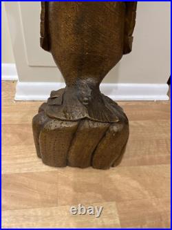 Vintage Asian Thai Burmese Wood Carved Sculpture Large Statue, Sculpture 31 T