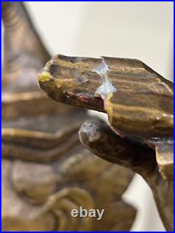 Vintage Asian Thai Burmese Wood Carved Sculpture Large Statue, Sculpture 31 T