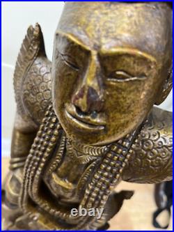 Vintage Asian Thai Burmese Wood Carved Sculpture Large Statue, Sculpture 31 T