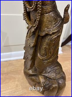 Vintage Asian Thai Burmese Wood Carved Sculpture Large Statue, Sculpture 31 T
