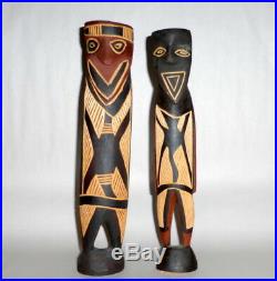 Vintage Australian Aboriginal Carved Wood 11 Male Female Wedding Figures