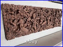 Vintage BALINESE Bali Indonesia 3D High Relief Intricate Wall Art Wood Carving