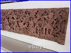 Vintage BALINESE Bali Indonesia 3D High Relief Intricate Wall Art Wood Carving