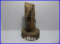 Vintage BEN ORTEGA Carved Wood SAINT FRANCIS Sculpture SIGNED