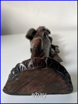 Vintage Balinese Carved Wood Sculpture Balinese Girl Woman Female With Offering