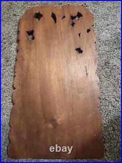 Vintage Balinese Carved Wood Sculpture Wall Panel