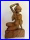 Vintage Balinese Hand-Carved Wood Nude Lady Sculpture Indonesia Bali Art