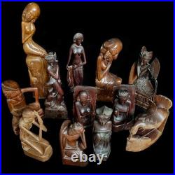 Vintage Balinese Priest Teak Wood Statue Sculpture Patina Collectable Bali Art