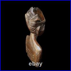 Vintage Balinese Priest Teak Wood Statue Sculpture Patina Collectable Bali Art