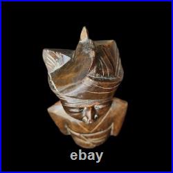 Vintage Balinese Priest Teak Wood Statue Sculpture Patina Collectable Bali Art