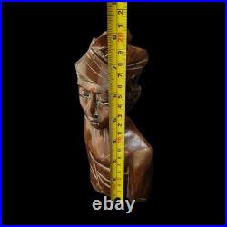Vintage Balinese Priest Teak Wood Statue Sculpture Patina Collectable Bali Art