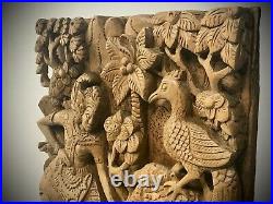 Vintage Balinese Wood Panel, Hand-carved. Scene From A Mythological Epic Poem