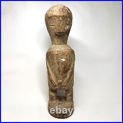 Vintage Baule Kaolin Wood Sculpture Fetish Primitive African Wooden Tribal Art