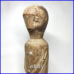 Vintage Baule Kaolin Wood Sculpture Fetish Primitive African Wooden Tribal Art