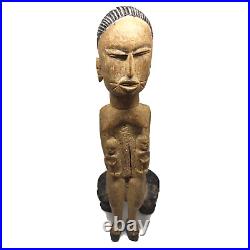 Vintage Baule Maternity Wood Sculpture Africa Woman Primitive Tribal Statue Art
