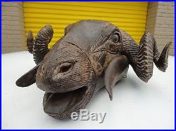 Vintage Baule Ram Hand Carved wood Ram Mask Elegant Wall art Décor. Rare