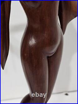 Vintage Beautiful Carved Balinese Indonesian Bali Wood Sculpture Signed RARE