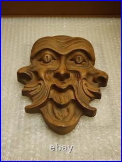 Vintage Berkeley House Green Man Wood Carving Italian Pagan Celtic Wall Plaque