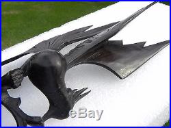 Vintage Bird Hand Carved dark Wood Statue Art Collectible animals Sculpture