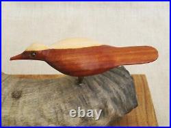 Vintage Bird Sculpture Found Object Folk Art with Carved Wooden Birds Unusual