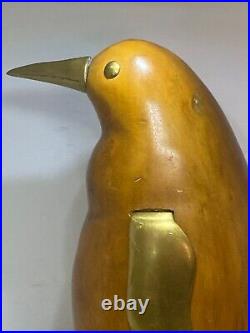 Vintage Brass & Wood Penguin Sculpture MCM (FREDRICK COOPER). Dapper little guy