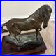 Vintage Bronze Horse Sculpture Statue on Wood Base Equestrian Deco
