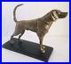 Vintage Bronze Hunting Dog Sculpture Wood Base 9 x 11