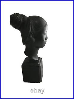 Vintage Bronze Women Bust Statue On Wood Base By Gia-Loi (11)