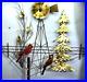 Vintage Brutalist Curtis Jere Style Metal NATURE Sculpture withwood Birds 30x28