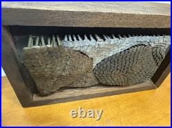 Vintage Brutalist Nail Art Sculpture Mid Century Modern Abstract Metal Wood Art
