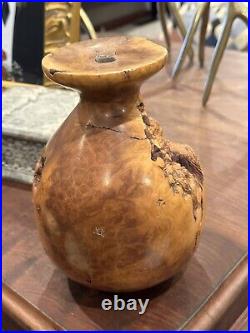 Vintage Burl Turned Wood Manzanita 8 Vase Sculpture Art Live Edge MCM Brutalist