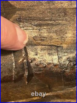 Vintage CF Signed Black Forest Hand Carved Wood Castle Sculpture Wall Plaque 22