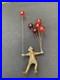 Vintage CURTIS JERE BRONZE Girl With Balloons ONLY No Wood Stand 1960's