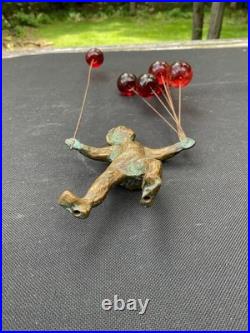 Vintage CURTIS JERE BRONZE Girl With Balloons ONLY No Wood Stand 1960's