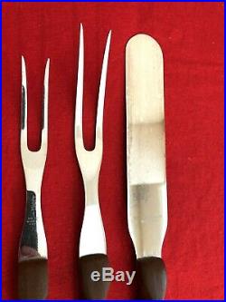 Vintage CUTCO, Carving Knife with Brown Wooden Handle Chef Set, 22-28, Lot of 7