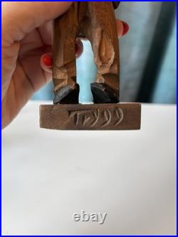 Vintage Carl Johan Trygg Hand Carved Sculpture Beautiful Details 6 in