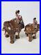 Vintage Carved Elephants Wood Sculpture Miguel M Ruelas