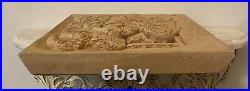 Vintage Carved Nativity Scene Solid One Piece Wood Sculpture Relief