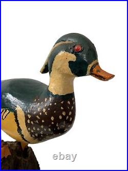 Vintage Carved Painted Folk Art Duck Decoy Figures Lot Of 2