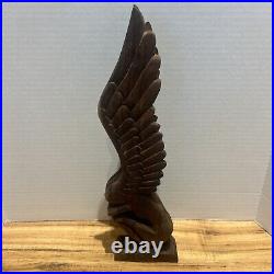 Vintage Carved Winged Wood Sculpture Art Deco LOTS OF DETAIL! Great Condition