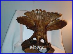 Vintage Carved Wood Eagle American Eagle Sculpture Large 13 Tall Detailed