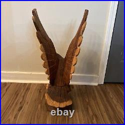 Vintage Carved Wood Eagle American Eagle Sculpture Large 24 Tall Detailed