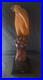 Vintage Carved Wood Eagle Falcon on Fisted Hand Sculpture Brass Bronze Detail #d