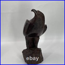 Vintage Carved Wood Falcon Sculpture 1960's 12 Tall